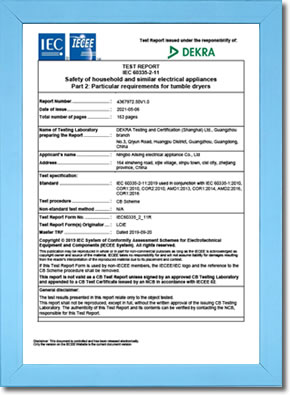 CB+CE Rept.4367972.50V1.0-IECTRF of Vented Tumble Dryer